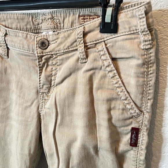Silver Jeans Gwen Chino Skinny Fit Khaki Pants Size W 26/ L31 - Picture 2 of 8